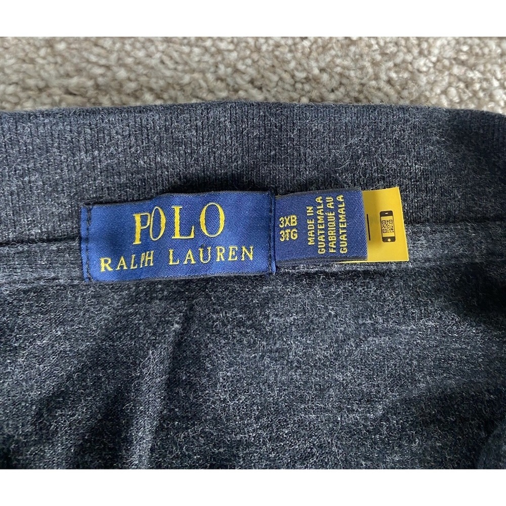 Polo Ralph Lauren Gray Polo Shirt Mens 3XB Silver Pony Cotton Preppy Golf Casual - Picture 2 of 9